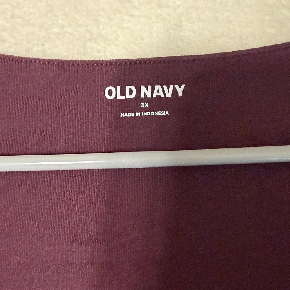 Old Navy Purple Eggplant Square Neck Cropped Tee Shirt Size 3X